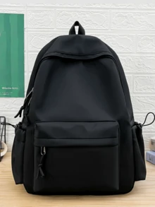 New Korean Style Chic Minimalist Casual Backpack, Durable And Versatile - Black - View 1