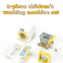 8pcs Mini Doll House Washing Machine, Vacuum Cleaner, Laundry Room Set, Suitable For Washing And Bathroom Model DIY Accessories, Scene Decoration Tools, Role Play Toys, Birthday Gifts For 3-12 Years Old Boys And Girls - Multicolor - View 9