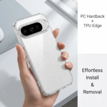 透明超薄闪光保护壳,TPU软边+PC硬背板,星空闪亮材质,兼容谷歌Pixel 10 Pro XL 10 Pro 10A 9 Pro 9A 8 Pro 8A,手机保护壳,女士适用 - 無色 - 查看 9