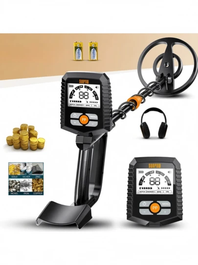 SUNPOW Large Metal Detector - Multi-Purpose Metal Detector: Precision Detection,LCD Depth Display 4 Search Modes, Anti-Interference - Ideal For Beach, River & Mountain Treasure Hunting So Precise !Professional Metal Detector – Handheld Treasure Hunting Wand With Buzzer/Vibration Alerts For Gold, Silver & Relics (Adventure & Archaeology Use)