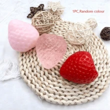 1个红色草莓造型挤压玩具，柔软硅胶质感，高品质手工制作减压指尖玩具，DIY放松挤压玩具 - 彩色 - 查看 9