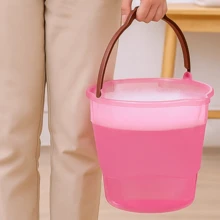 1 pieza Cubeta de agua portátil 10 litros, cubo de lavado de autos de plástico y silicona, cubo de almacenamiento de agua y riego para el hogar - Colores - Ver 1