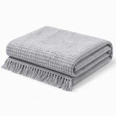 Kynley Manta Cubre Sofá Multiusos, Colcha Cubre Sofá Reversible con Flecos Largos, Plaid Decorativo para Sofá Cama Sillón, Manta Tejida Suave Antideslizante, Protector Sofá Salón, 125x180 / 180x260 / 230x260 cm ✅ Entrega en 48-72h