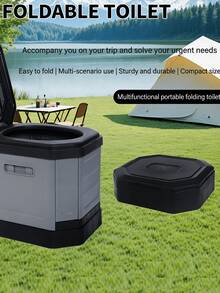 Tragbare, geruchsdichte Outdoor Tragbare Toilette/Mülleimer/Auto Zubehör Aufbewahrungsbox für Reisen; Faltbare Auto Toilette mit Deckel und Griff; Hergestellt aus geruchsdichtem PP/ABS Material; Faltbar zur Platzersparnis, leicht zu reinigen, kann verstaut werden; Multifunktional - Autoinnenraum Stauraum/Auto Toilette/Outdoor Sitz/Alltagsmülleimer - Verschiedenfarbig - Übersicht 5