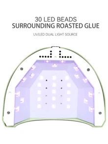 XEIJAYI 1个绿色USB供电的SUNone UV LED美甲灯，专业凝胶指甲油烘干机，带定时器和智能美甲烘干功能，美甲护理设备，LED美甲灯，3档亮度调节，红外智能传感器，适用于美甲沙龙和家庭美甲美足护理 - 綠色 - 查看 5