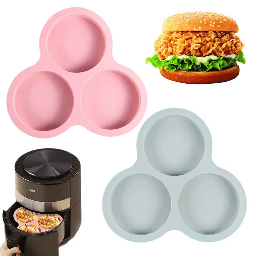 1/2pcs Reusable Non-Stick Silicone Baking Mold - Microwave & Oven , Flexible Triangle Design For Tarts, Burgers, Pancakes - Easy Clean Multifunctional Kitchen Tool, Unique Shaped Baking Mold