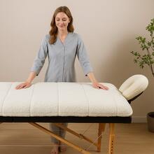 Bộ đệm bàn massage kích thước 31,2" x 72", bao gồm vỏ bọc đệm massage và vỏ bọc tựa đầu, chất liệu tự nhiên, siêu mềm, ít gây dị ứng. - trắng - Xem 1