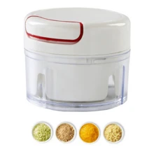 Manual Garlic Crusher, Food Processor With 2 Blades, Manual Processor For Vegetables, Fruits, And Onions. - Multicolor - View 1