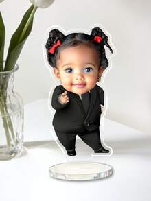 Customized Boss Baby Acrylic Stand Decor + 1/3/5 Pcs Personalized Desktop Decorations, Suitable For Wedding Souvenirs, Birthday Party Supplies, Valentine's Day Gifts, Easter Commemorative Items, Family Gatherings Decor, Baby Shower Prizes, Family Reunion Memorabilia, Couple Commemorative Items - Normal - View 4