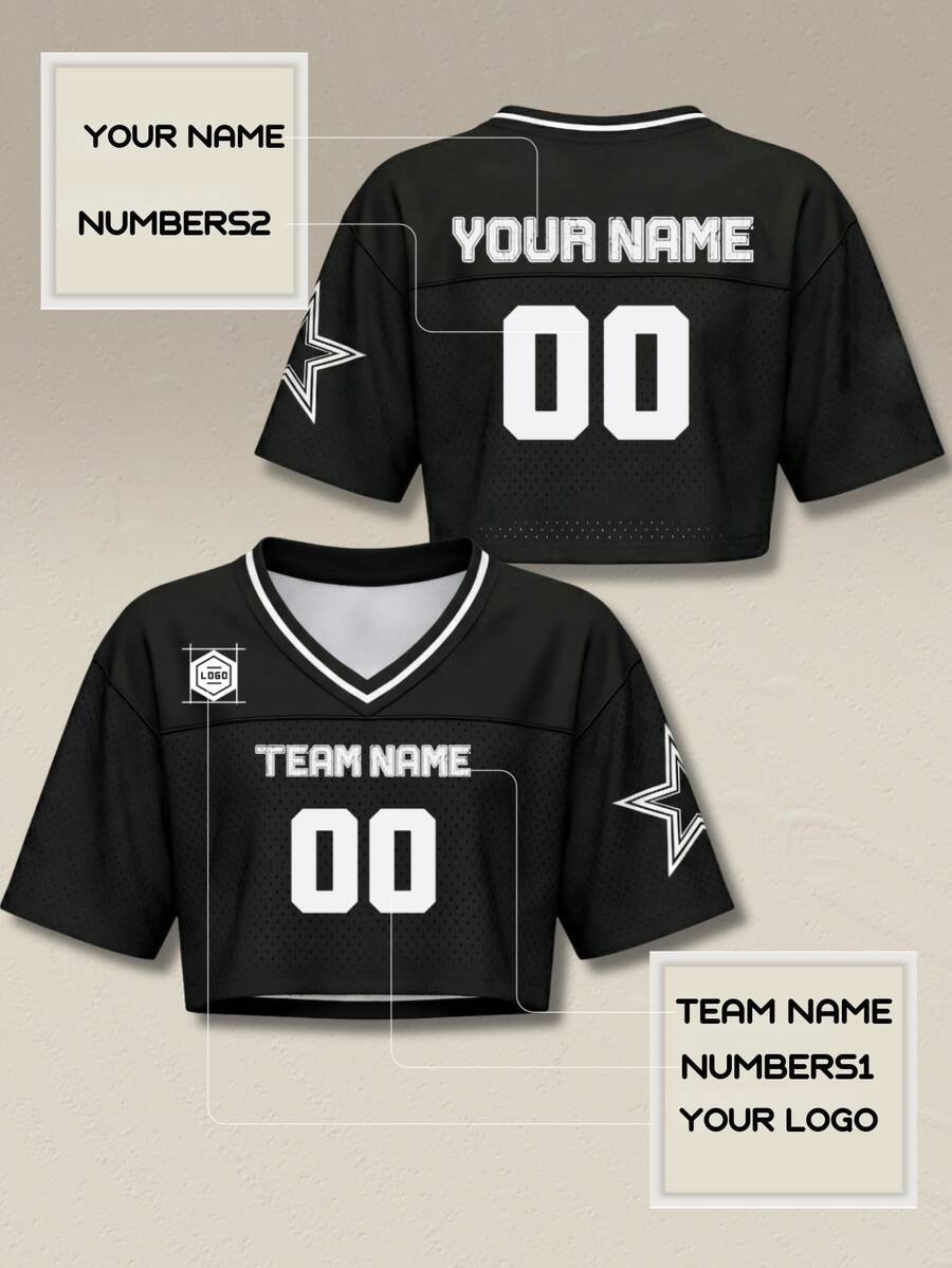 Áo croptop bóng đá nữ thiết kế theo yêu cầu, áo kiểu streetwear in hình thành phố cá nhân hóa, tên và số tùy chỉnh, thiết kế miễn phí, giao hàng nhanh, thiết kế trễ vai.