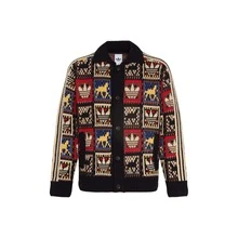 adidas originals CRAFTED JACKET SWEATER 馬年限定 CNY新年款 運動寬鬆翻領長袖針織衫 男女同款 - 黑/白/紅/藍/棕/黃 - 查看 13