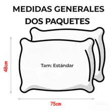 Almohada Fibra Microfina 48x75 cm Blanco, Almohada Estándar Firmeza Media para Dormir, Ideal para Uso Personal o Regalo - Blanco - Ver 11