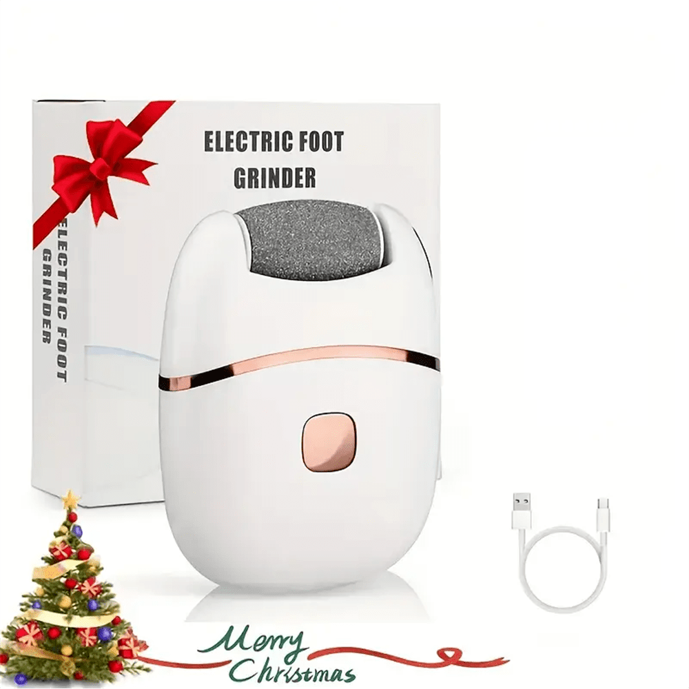 电动磨脚器，USB充电锂电池（400mAh），两档速度可调，LED灯，无线设计，可拆卸磨头，适用于厚皮，便携式足部护理美容工具，低电压≤36V，可充电电池，使用方便。
