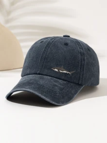 1 件复古水洗龙虾印花棒球帽，酷炫嬉皮嘻哈弧形帽檐帽，可调节防紫外线太阳帽，男女通用爸爸帽 - 水洗帽 - 查看 15