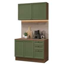 Cocina Integral Completa Modular Madesa Vik 120cm MV - Marrón y Verde - Ver 2