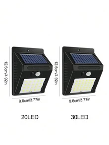 1 buah Lampu Luar Ruangan Bertenaga Surya 20/30/40 LED, Bertenaga Surya, Lampu Dinding Surya Lumens Super Tinggi, Saklar 3 Mode, Lampu Sensor Surya Halaman Luar Ruangan, Lampu Dinding Surya 4 Sisi Tahan Air dengan Sensor Gerak, Cocok untuk Taman, Rumah, Garasi - Hitam - View 9