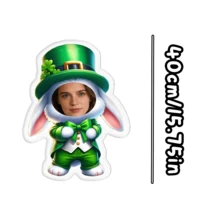 Customized Pet Head Pillow - Double-Sided Printed, Hand Washable, Modern Casual Style, Zipper Closure, Polypropylene Filling, Polyester Cover, Digital Printing, Decorative Multi-Purpose Cushion Christmas Gift - Rabbit - View 25