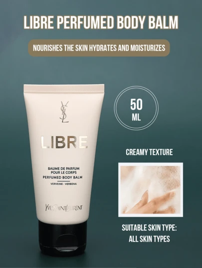 YSL LIBRE Perfumed Body Balm 50ml Full Size, Deeply Moisturizing and Nourishing Cream, Enhances Skin Hydration and Radiance with Long-Lasting Fragrance, Suitable for Daily Skin Care, Ideal for Students Office Workers Daily Commute Home Use Travel, Ideal Gse Travel