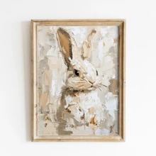 لوحة جدارية فنية عتيقة، طباعة على قماش، أرنب صغير جذاب، لوحة أرنب تجريدية، فن حيواني، فن جداري للربيع، ديكور عيد الفصح، ملصق عيد الفصح، ديكور منزل ريفي، مؤطر أو غير مؤطر، ديكور غرفة، ديكور منزلي، ديكور شقة سكنية للطلاب، هدايا لديكور الجدران في الفندق، المنزل، غرفة المعيشة، غرفة النوم، الحمام والمكتب - A - مشاهدة 2