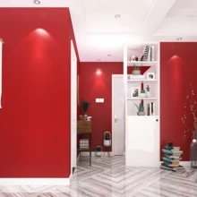 1 Roll Red Self-Adhesive Wallpaper, PVC Peel And Stick Wallpaper, Thick Waterproof Easy To Apply And Remove, No Residue, Suitable For Bedroom, Living Room, Ceiling, Countertop, Cabinet, Furniture And Home Renovation, Easy To Cut And Install - Red - View 3