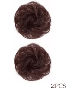 2件装儿童假发发髻合成耐热假发，可爱花苞发髻假发，婴儿假发发髻，儿童接发，发髻。 - 彩色 - 查看 32