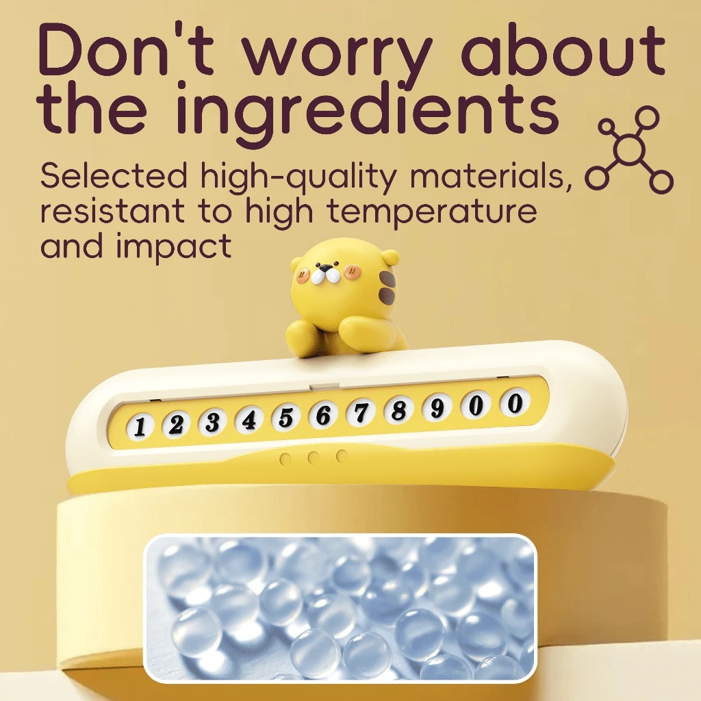 Cute & Stitch Car Sign | Hideable Parking Plate For Privacy | Strong 3M Glue, No Residue | Sun & Heat Resistant | Free Number Stickers - A - View 1