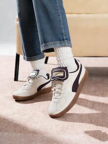 Puma Zapatillas Palermo Premium - Zapatos casuales ligeros para hombres y mujeres, adecuados para uso diario, ir al trabajo y deportes urbanos, Estilo 401744-04 - Blancanieves-Morado medianoche - Ver 2