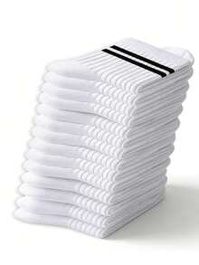 1/3/5/10/20 双装男士短袜靴袜白色平价服装Y2K可爱运动趣味鞋情人节礼物 - 彩色 - 查看 3