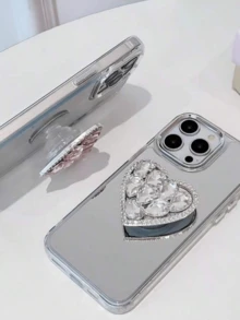 Mirror Glitter Anti-Fall Bracket Phone Case Compatible With APPLE 16/15/14/13, Pro Max X XR, Galaxy S25/S24/S23, 14T/13T/12T, REDMI Note 13/12, HONOR, OPPO Reno Series - Bright - View 3