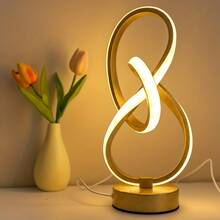 Lámpara de escritorio espiral de aluminio artística y regulable en 3 colores, adecuada para lectura, estudio y trabajo | Diseño minimalista moderno, decoración del hogar, iluminación de dormitorio, estructura de metal duradera, botón USB - Multicolor - Ver 12