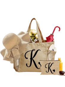 1/2/3 pezzi Set di borse a tracolla in lino con lettera iniziale, borse da spiaggia con monogramma da A a Z con tasche laterali in rete e pochette abbinata, ideale per trasportare gli essenziali da spiaggia, la spesa, gli articoli quotidiani e aggiungere un tocco preppy personalizzato agli outfit estivi, adatto per gli amanti della spiaggia, damigelle, studenti, donatori di regali, perfetto per gite in spiaggia, giornate in piscina, picnic, shopping, addii al nubilato, borsa da shopping riutilizzabile - Multicolore - Visualizzare 25