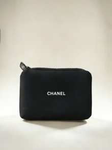 CHANEL Cotton Material, Cosmetic Bag, Makeup Pouch, Space Cotton, Coin Purse, Lipstick Case, Key Holder, Zipper Bag, Organizer Pouch - Black - View 5