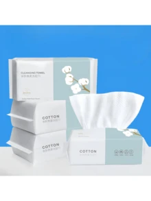 Facial Cleansing Wipes, Disposable Soft Cotton Facial Wipes, Draw-Out Thickened Beauty Salon Makeup Remover Dry-Wet Two-In-One Facial Towels - White - View 5