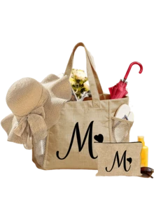 1/2/3 pezzi Set di borse a tracolla in lino con lettera iniziale, borse da spiaggia con monogramma da A a Z con tasche laterali in rete e pochette abbinata, ideale per trasportare gli essenziali da spiaggia, la spesa, gli articoli quotidiani e aggiungere un tocco preppy personalizzato agli outfit estivi, adatto per gli amanti della spiaggia, damigelle, studenti, donatori di regali, perfetto per gite in spiaggia, giornate in piscina, picnic, shopping, addii al nubilato, borsa da shopping riutilizzabile - Multicolore - Visualizzare 38