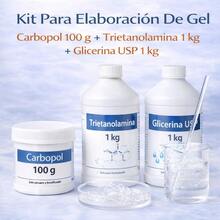 Kit Para Elaboración De Gel Carbopol 100 g + Trietanolamina 1 kg + Glicerina USP 1 kg - En polvo - Ver 1