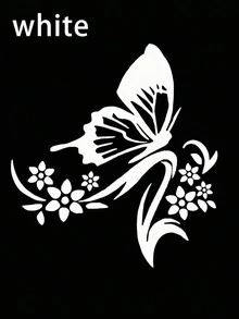 1pc Fashion Butterfly Car Sticker, Reflective Butterfly Flower Eyebrow Engine Hood Car Decal - Butterfly Car Decals - View 17