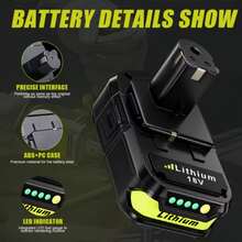 4 Packs 3.6Ah P102 Replacement For Ryobi 18V Battery Plus Compatible With Ryobi Battery 18V P108 P103 P105 P107 P109 P104 Compatible With 18Volt Power Cordless Tools(Green) - 黑色 - 查看 3