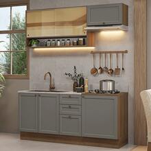 Cocina Integral Completa Modular Madesa Vik 180cm MG 05 - Marrón y Gris - Ver 1