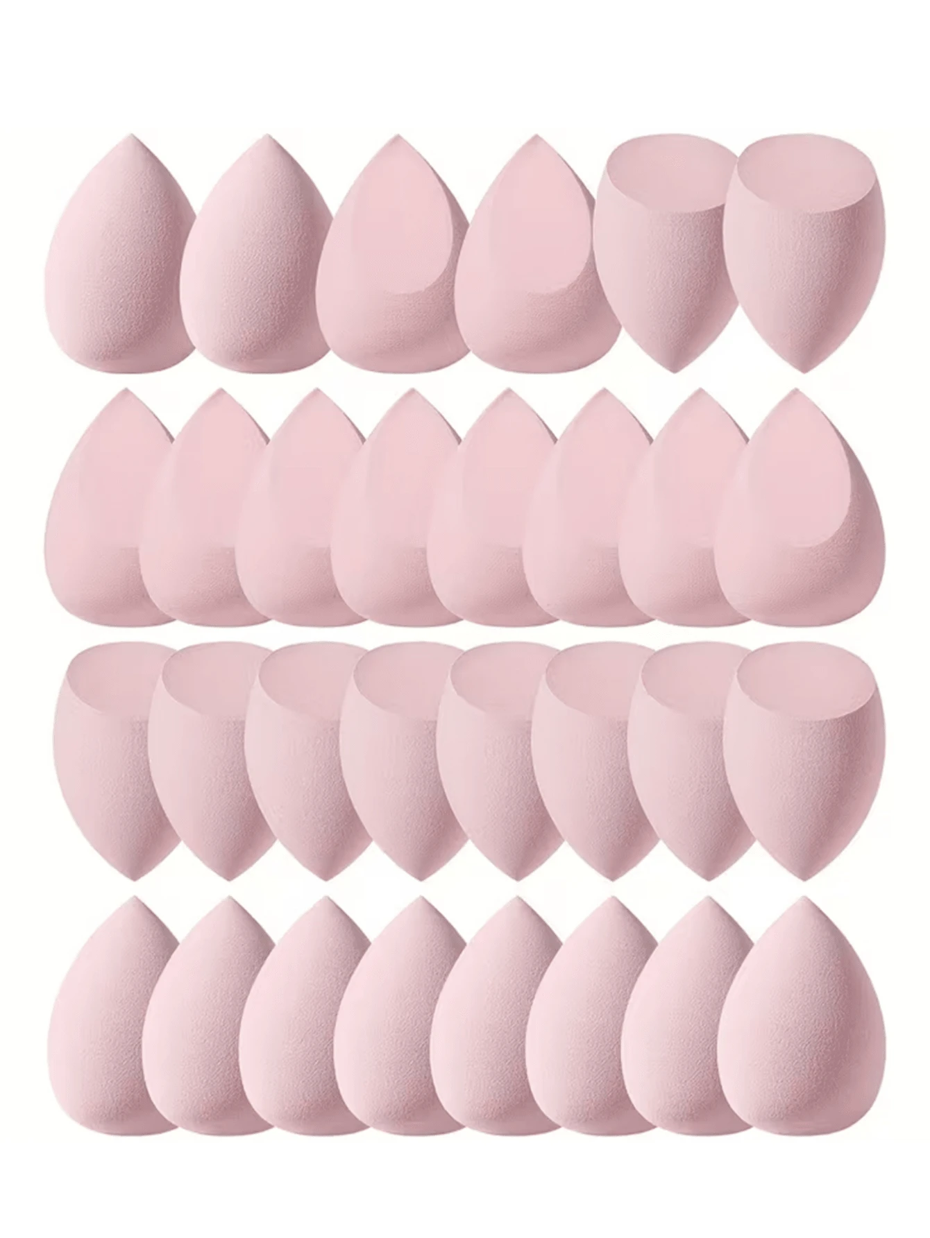 Esponja de maquillaje de tamaño grande, forma de gota de agua angulada, uso dual en seco y húmedo, no absorbente, suave y elástica, adecuada para todo tipo de piel, para base de maquillaje, corrector, BB cream, loción, esponja de maquillaje reutilizable, herramienta cosmética práctica para viajar - Rosa Pálido - Ver 1