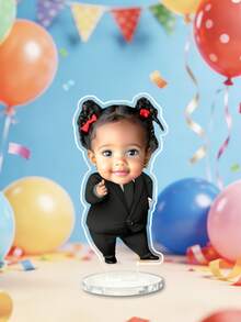 Customized Boss Baby Acrylic Stand Decor + 1/3/5 Pcs Personalized Desktop Decorations, Suitable For Wedding Souvenirs, Birthday Party Supplies, Valentine's Day Gifts, Easter Commemorative Items, Family Gatherings Decor, Baby Shower Prizes, Family Reunion Memorabilia, Couple Commemorative Items - Normal - View 10