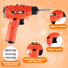 Kids Tool Bench Set 4-In-1 Transformable Construction Toys - Orange - View 4