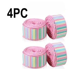 2 rollos de 10 yardas de cinta de 1.5 pulgadas con alambre, de estilo pastel de Pascua y primavera, cinta decorativa de rayas de lona rosa, adecuada para embalaje de fiestas de Navidad y manualidades - Colores mixtos - Ver 9