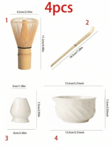 1件/5件套樱花抹茶茶具，包含抹茶碗、抹茶筅、抹茶杯、搅拌棒、茶匙、茶碗套装、抹茶冲泡工具、甜点及饮品制作工具、日式礼盒、松川抹茶搅拌套装、抹茶爱好者礼物 - 彩色 - 查看 5