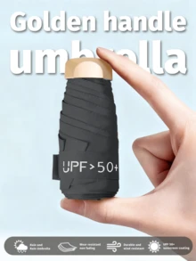 1pc Mini Portable Umbrella, UV Protection, Foldable With Storage Case, Suitable For School, Office, Home, Travel, Back To School,Cute Stuff,Mother's Day Gift,Bedroom Decor,Garden,Kitchen Decor,Summer,Beach,Travel Essentials,Room Decor,Squishy,Graduation - Multicolor - View 11