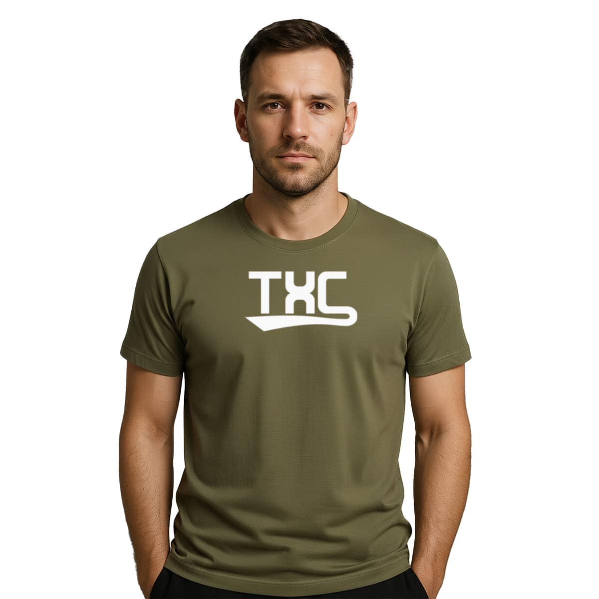 Camiseta Masculina Elegante Estampada 100% Algodão Fio 30.1 Varias Cores Premium - Verde - Visão 1
