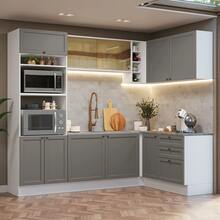 Cocina Integral Completa Modular Madesa Vik 399cm BG 01 - Blanco y Gris - Ver 1