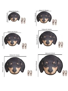 1 pieza Alfombra de área con forma de cabeza de perro Beagle de orejas grandes, alfombra linda para otoño/invierno, alfombra decorativa para dormitorio, alfombra pequeña, alfombra, decoración del hogar, alfombra para sala de estar, alfombra para dormitorio, decoración del hogar para sala de estar, alfombra para exteriores, alfombra lavable - Multicolor - Ver 6
