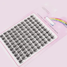 新手假睫毛套装 - 100 束仙女睫毛 + 鱼尾睫毛，易于佩戴，日常裸妆，完美适用于派对、万圣节、圣诞节等场合。 - C/D 混合 - 查看 4