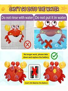 Bubble Blowing Crab, Suction Cup Children's Bathtub Toy, Summer Pool Party Toy, Gift For Boys And Girls - Multicolor - View 4