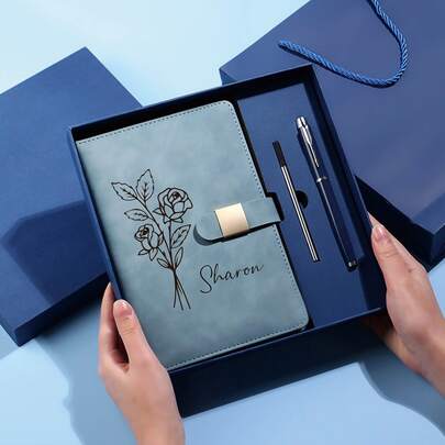 Set cadou personalizat de caiet și pix de înaltă calitate, Set de scris elegant personalizat, Caiet și pix personalizate, Caiet cadou personalizat, Set de papetărie elegant personalizat, Caiet elegant personalizat, Caiet cu copertă cartonată personalizată - Cadoul ideal pentru studenți și profesioniști, Potrivire personalizată